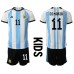 Argentina Angel Di Maria #11 Dětské Oblečení Domácí Dres MS 2022 Krátkým Rukávem (+ trenýrky)